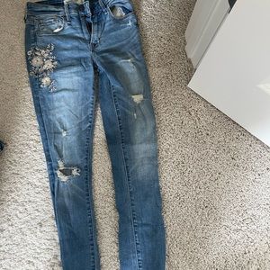 Abercrombie and Fitch Embroidered Skinny Jeans